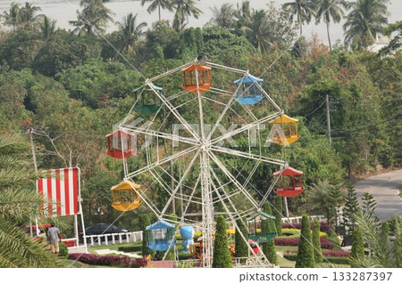 Ferris wheel in amusement park at Kraki, Thailand 133287397