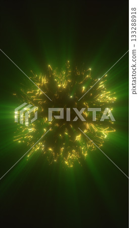 Glowing green and yellow energy burst with radial light rays, symbolizing power, explosion, and vibrant motion in a dark atmosphere Glowing green and yellow energy burst with radial light rays, symbolizing power, explosion, and vibrant motion in a dark atmosphere 133288918