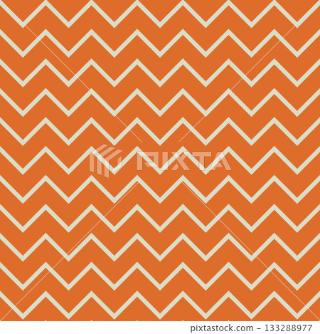 Bright Retro Orange Chevron Pattern 133288977