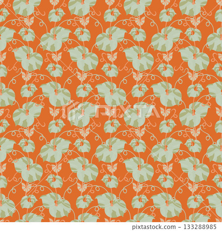 Bold Retro Orange Circle Grid 133288985