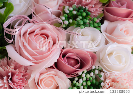 Pink artificial rose 133288993