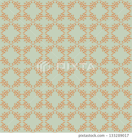 Delicate Orange Mint Floral Frames 133289017