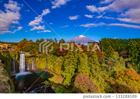 [Shizuoka Prefecture] Otodome Falls, Autumn Foliage, Mount Fuji 133289109