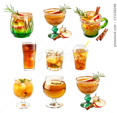 Apple Cinnamon Punch in a green mug with a festive garnish for a celebratory feel Apple Cinnamon Punch in a green mug with a festive garnish for a celebratory feel 133289266