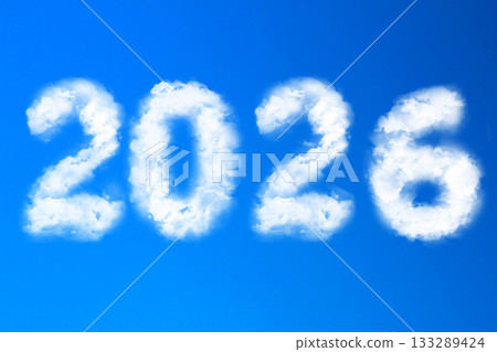 新年賀卡素材：2026年的雲朵 133289424
