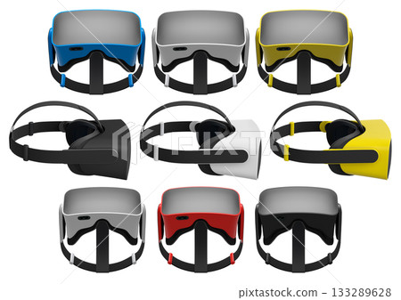 Virtual reality glasses and headset isolated on white background with clipping path Virtual reality glasses and headset isolated on white background with clipping path 133289628