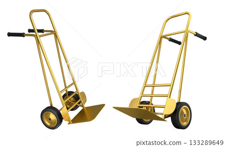 Set of Empty hand truck or dolly for delivery and carrying isolated on white background 133289649