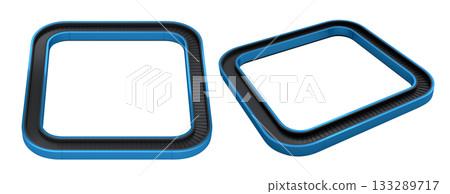Set of Airport luggage conveyor belt from baggage claim area on white background. 133289717