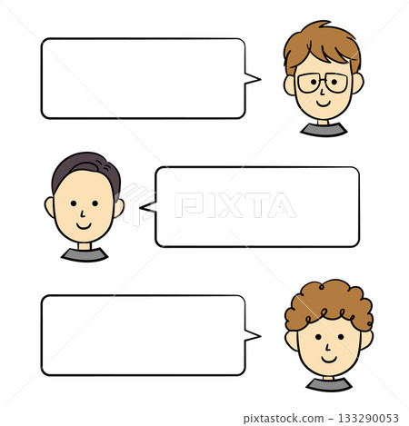Male face simple icon_with speech bubble Male face simple icon_with speech bubble 133290053