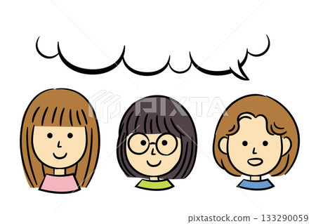 對話框和女性插圖 133290059