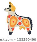 Sculpture of Dymkovsky toy. Cow, bull, buffalo, taurus. Russian toys. Folk creation. 133290490