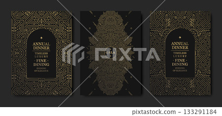 Luxury background, geometric Art Deco pattern, elegant gold line art, Gatsby border for premium gala designs. Modern vector template, VIP invitations, posters, covers, prestige event branding Luxury background, geometric Art Deco pattern, elegant gold line art, Gatsby border for premium gala designs. Modern vector template, VIP invitations, posters, covers, prestige event branding 133291184