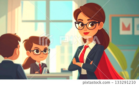 Superhero woman with glasses Superhero woman with glasses 133291210