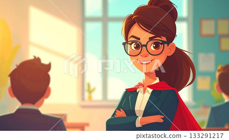 Superhero woman with glasses Superhero woman with glasses 133291217