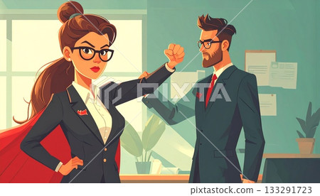 Superhero woman with glasses Superhero woman with glasses 133291723