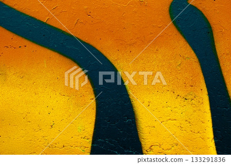 Bold Abstract Orange and Black Wall Art with Textured Surface 133291836