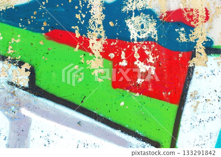 Abstract Urban Graffiti in Vibrant Red, Green, Blue with Textured Layers Abstract Urban Graffiti in Vibrant Red, Green, Blue with Textured Layers 133291842