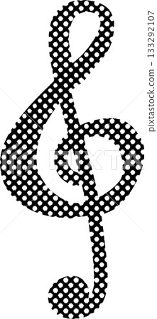 黑點圖案高音譜號插圖 黑點圖案高音譜號插圖 133292107