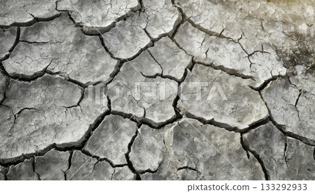Top view of dry, cracked ground showing weathered soil pattern Top view of dry, cracked ground showing weathered soil pattern 133292933