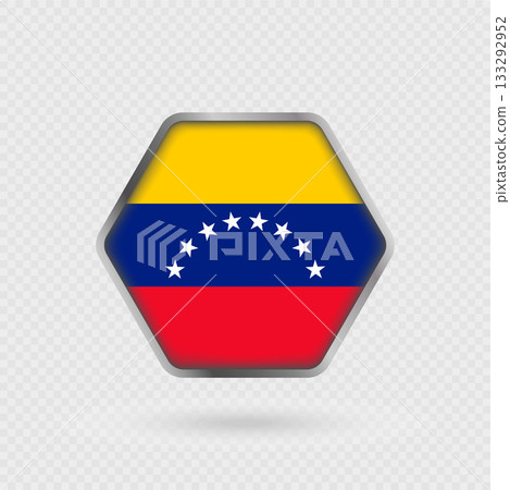 Venezuela flag in a hexagon frame. Venezuela flag in a hexagon frame. 133292952