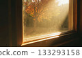 一幅寧靜的秋日窗景 133293158
