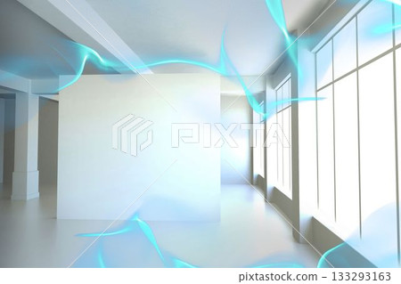 Blue abstract design in room Blue abstract design in room 133293163