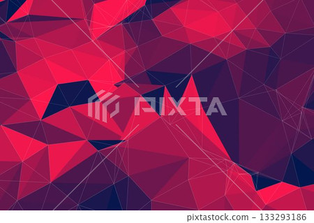 Abstract low-poly geometric pattern is forming mosaic of red pink purple polygons in flat design Abstract low-poly geometric pattern is forming mosaic of red pink purple polygons in flat design 133293186