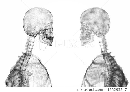Skeleton graphics facing each other Skeleton graphics facing each other 133293247