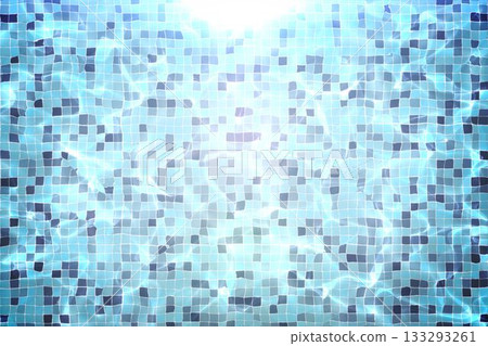 Blue mosaic pattern under water and light Blue mosaic pattern under water and light 133293261