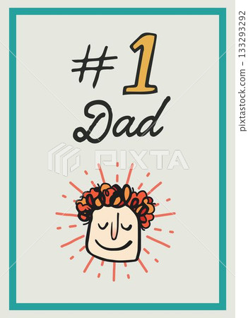 Number 1 dad text on card for fathers day 133293292