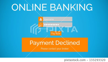 Online banking text on blue log in display Online banking text on blue log in display 133293320