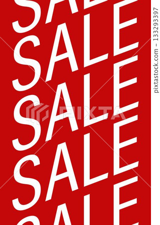 Repeated SALE text is covering entire frame in flat graphic with solid red background Repeated SALE text is covering entire frame in flat graphic with solid red background 133293397