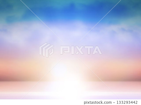 Sea against bright sky during sunset Sea against bright sky during sunset 133293442