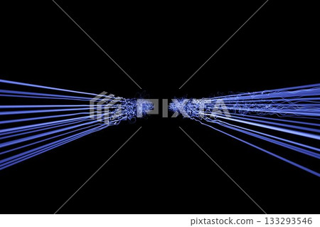Futuristic glowing lines on black background 133293546