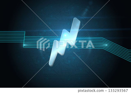 Flash of lightning on futuristic background Flash of lightning on futuristic background 133293567