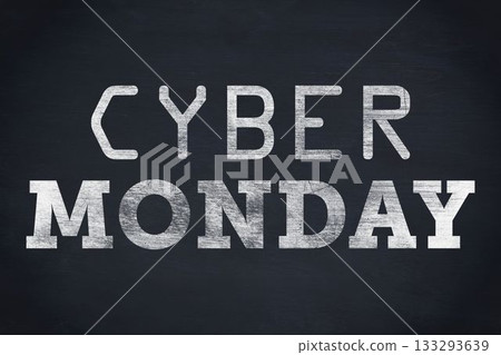 Close-up of Cyber Monday sale sign 133293639