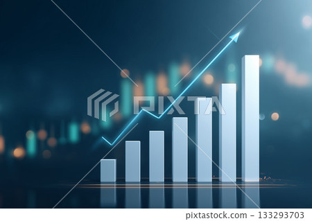 Futuristic financial chart background reflecting asset growth 133293703