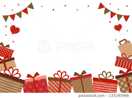 情人節可愛背景,有情人節禮物和花環 情人節可愛背景,有情人節禮物和花環 133293906
