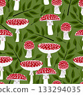 Vector seamless pattern with funny agaric mushrooms Vector seamless pattern with funny agaric mushrooms 133294035