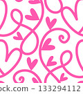 Vector seamless pattern with intertwining lines and hearts Vector seamless pattern with intertwining lines and hearts 133294112