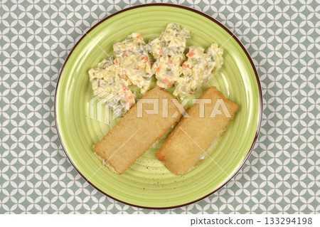 Fish and French Salad Plate Fish and French Salad Plate 133294198