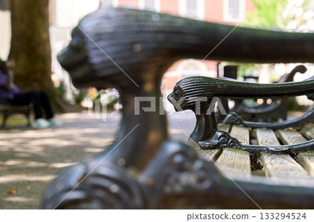 Old bench in Bloomsbury, London, UK Old bench in Bloomsbury, London, UK 133294524