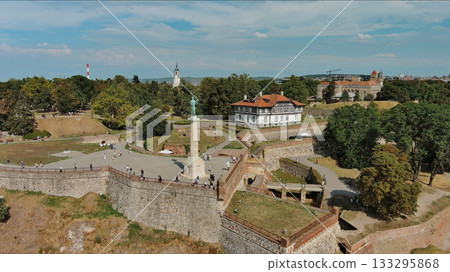 Kalemegdan fort in Belgrade Serbia and Save river 133295868
