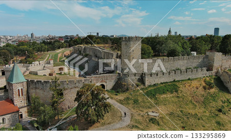 Kalemegdan fort in Belgrade Serbia and Save river Kalemegdan fort in Belgrade Serbia and Save river 133295869