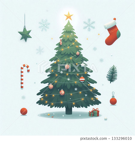 Pop and cute Christmas tree 133296010