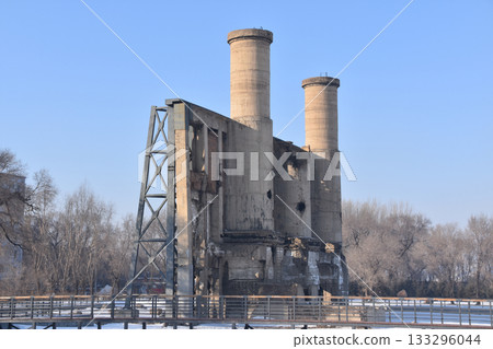 The abandoned ruins of the boiler room at Unit 731 in Harbin, China 133296044