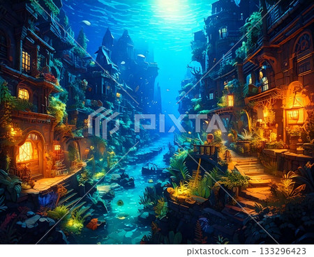 霓虹閃爍的海濱小鎮 133296423