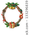 聖誕節自然花環框架背景 4 133296839