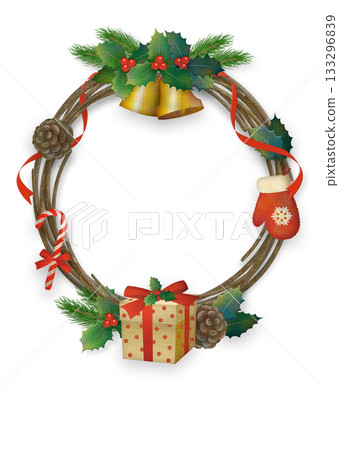 聖誕節自然花環框架背景 4 133296839