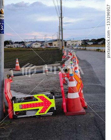 Construction site Road Land readjustment Construction site Road Land readjustment 133296917